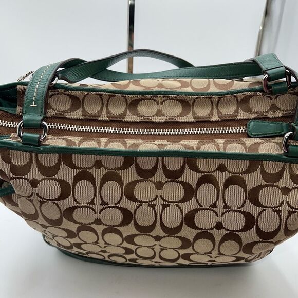 Coach Park Signature Carrie Tote Bag - Large Green with All original tags - Picture 8 of 11